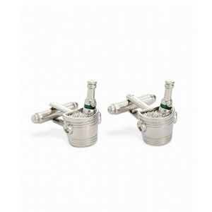 Silver Champagne Bucket Cufflinks